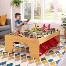 With 120 colorful pieces, kids will love the adventure of pushing the train around and through a gentle waterfall and over a suspension bridge. Waterfall Mountain Train Set Table