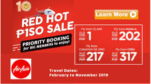 Booking hotel di air asia>> kalian pasti mikir kalau air asia hanya menyediakan jasa pelayanan pemesanan tiket pesawat saja kan? Book Air Asia Red Hot P1 Sale Tickets For 2019 Travel Piso Fare Seat Sale And Promo Tickets