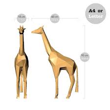 Printable Diy Template Pdf Giraffe Low Poly Paper Model Etsy In 2020 Paper Models Diy Template Diy Printables