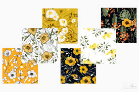 A wide variety of flower texture fabric options are available to you, such as technics, use, and material. Yellow Flowers 10 Vector Seamless Patterns In Patterns On Yellow Images Creative Store