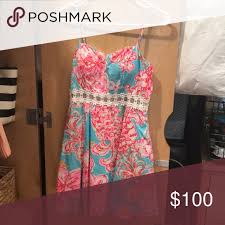 Lilly Pulitzer Dress Spaghetti Strap Dress With A Built In Bra The Flower Part Is Open And It Has Pockets Lilly P Dresses Lilly Pulitzer Dress Clothes Design