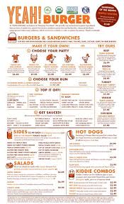Yeah Burger Restaurant Menu Design Diner Menu Menu Design