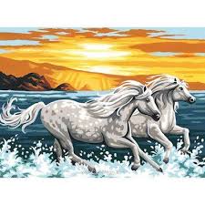 Liberte De Chevaux Canevas Chez Margot Peinture Africaine Dessin Cheval Canevas