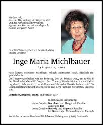 Todesanzeige Fur Inge Maria Michlbauer Vom 23 02 2017 Vn Todesanzeigen Todesanzeigen Spruche Spruche Beerdigung Trauer