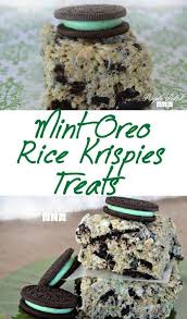 Make Some Delicious Mint Oreo Rice Krispie Treats In Under 15 Minutes Oreo Rice Krispie Treats Rice Krispy Treats Recipe Krispie Treats Recipe