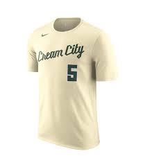 Men milwaukee bucks #34 giannis antetokounmpo 2021 cream city jersey details. Nike Milwaukee Bucks Dj Wilson City Edition Jersey T Shirt Cream Moda3