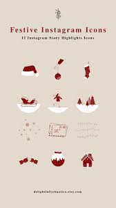 Christmas Instagram Stories Highlights Covers Hand Drawn Etsy Story Highlights How To Draw Hands Instagram Highlight Icons