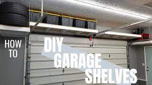 Overhead garage storage shelves garage storage shelves provide many options for customizing your garage. Awesome Hanging Garage Shelves Diy Garage Storage Garage Makeover Pt 4 Youtube