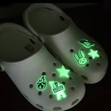 So these bad bunny crocs sold out and resells are at like $400 already and i'm not paying that much for some crocs so if anyone sees some decent reps of the collab i would appreciate it a lot have a nice day boys. 2021 Bad Bunny Glow Shoe Charms Luminous Buckles Charm Decoration Croc Shoe Accessories Glowing Up In The Dark From China1one 0 19 Dhgate Com