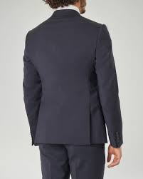 Abito in lana composto da giacca e pantalone. Abito Blu Scuro In Tela Di Lana