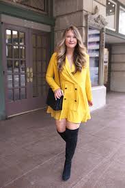 Three Yellow Dresses To Boost Your Mood Cameron Proffitt Tuxedo Dress Womens Fashion Bloggers Fashion