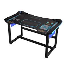 E Blue Gaming Pc Desk W Led Lighting 1 2 M Black Amazon Co Uk Kitchen Home Computer Desk Ideas Awesome Computer Pc Desk Pc Gaming Desk Gaming Desk Table