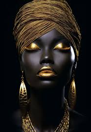 تابلوه مودرن وجه فتاه و حلى ذهبية