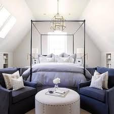 Black Canopy Bed With Navy Blue Chairs Black Canopy Beds Modern Canopy Bed Modern Bedroom Design