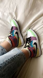 Women S Multi Color Jordan 1 Mid Lightbulb In 2020 Boots Women Fashion Jordan Outfits Air Jordans