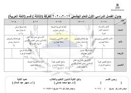 قسم اللغه العربيه الجداول الدراسية كليه الآداب جامعه حلوانfaculty Of Arts Helwan University