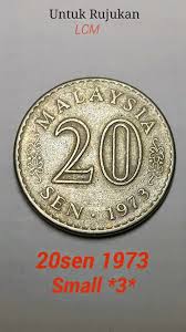 H2o2 Rujukan Siri Pertama Syiling 20 Sen 1973 Varieties Big 3 Small 3