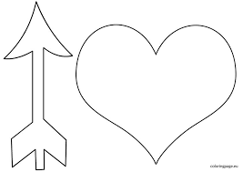 Heart With Arrow Template Coloring Page Heart With Arrow Arrow Crafts Heart Template