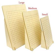 Wood Pegboard Design Earrings Jewelry Display Stand For Stud Post Dangle Drop Earrings Good For Personalised Or Custom Logo Text Request Jewelry Display Stands Peg Board Display Stand