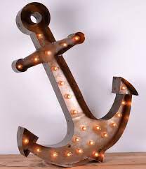 Vintage Anchor Light Marquee Sign Beach Cottage Decor Marquee Lighted Signs Beach Decor