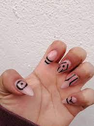 sukuna nails | Acrylic nails coffin short, Anime nails, Swag nails