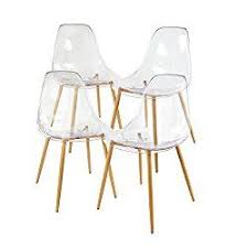 Greenforest Acrylic Dining Side Chairs Transparent Clear Seat With Strong Metal Legs Set Of 4 Acrylic Dining Chairs Clear Dining Chairs Side Chairs Dining