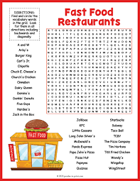 We did not find results for: Fast Food Restaurants Word Search