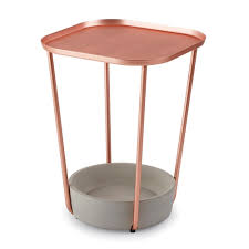 Use your pipe cutter to cut the pipe into the above lengths (4 15″ pieces, 2 20″ pieces, and 2 10′ pieces). Umbra Tavalo Side Table Concrete Copper Black By Design