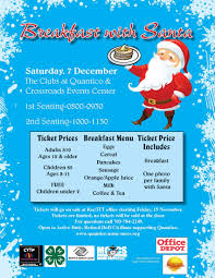 Breakfast With Santa Is Saturday 7 December At The Clubs At Quantico Tickets Are Now On Sale At Rec Itt Breakfast Menu Santa Breakfast Cereal