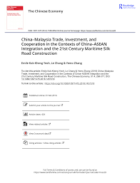 Ying nang trading sdn bhd. Pdf China Malaysia Trade Investment And Cooperation In The Contexts Of China Asean Integration And The 21st Century Maritime Silk Road Construction