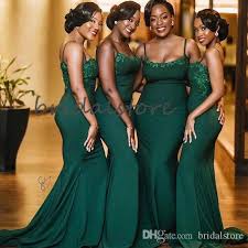That's why we've curated a collection of plus size bridesmaid dresses to delight every member of your bridal party. Nigerian African Green Bridesmaid Dresses Mermaid Boho Country Plus Size Wedding Guest Dress Spaghetti Straps Appliques Maid Of Honor Dress From Bridalstore 65 88 Dhgate Com