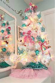 New Idea For Andie S Mini Christmas Tree That She Has Each Year In Her Room Love The Tutu Pink Christmas Tree Decorations Pink Christmas Pink Christmas Tree