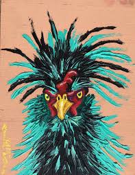 Oil Painting Funny Rooster Funny Paintings Animal Paintings Chicken Painting