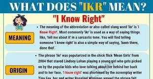 To move in sudden or jerky manner: Ikr Meaning What Does Ikr Mean And Stand For 7esl