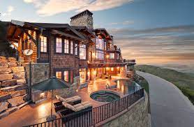 Deer Crest 1 Midway Construction Utah Style Winter House Rustic Exterior