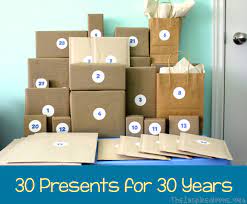 30th birthday gifts & present ideas. 30th Birthday Gift Idea 30 Presents For 30 Years The Inspired Home