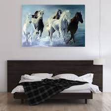 According to vastu shastra, white is all about peace, freedom and purity. Canvas Painting Beautiful Horses Running Vastu Art Wall Painting For Living Room Bedroom Office Hotels Drawing Room 91cm X 61cm Inephos