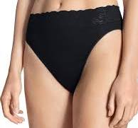 Calida Women's Lycra Lace Hi Cut Brief Panties, 21901, Black ...