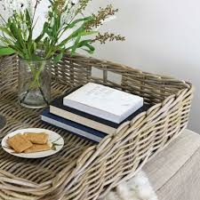 Rattan 3 piece set asian food rice fruit tray bowl traditional wicker serving. Grey Buff Rattan Xl Wicker Basket Footstool Tray The Basket Company