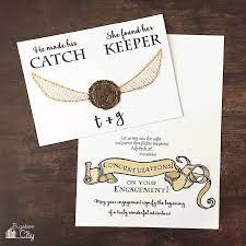 Diy Harry Potter Wedding And Engagement Cards Harry Potter Bridal Shower Harry Potter Birthday Cards Wedding Congratulations Card