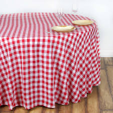 6 pack of red & white gingham check tablecloths for 30″ x 96″ table. Buffalo Plaid Tablecloths 108 Round White Red Checkered Gingham Polyester Tablecloth Tableclothsfactory