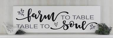Farm To Table Table To Soul Wood Sign Farmhouse Wall Decor Etsy Farmhouse Style Table Farmhouse Signs Diy Farmhouse Wall Decor