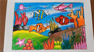 Pada halaman ini buibu pakbapak dapat mengunduh kumpulan gambar mewarnai kaligrafi yang dikemas sederhana untuk anak tk paud dan sd dengan ornamen bunga. Cara Mudah Menggambar Pemandangan Bawah Laut Youtube