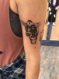 The head of the cow is the centre of the tattoo and acts as the main focus of the tattoo. Jersey Cow Tattoo Cow Tattoo Jersey Cow Tattoos