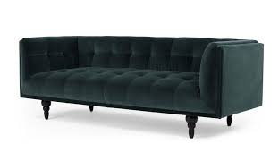 Connor 3 Seater Sofa Petrol Cotton Velvet Canape 3 Places Salon Canape Velours Bleu