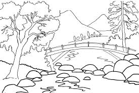 Make a fun coloring book out of family photos wi. Online Coloring Pages Bridge Coloring A Rapid River Flows Under The Bridge Nature