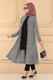 Cepli Ve Dugmeli Kap 980ay342 Gri Moda Selvim Basortusu Modasi Moda Stilleri Moda