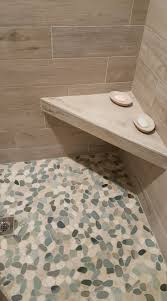 Stunning Shower Floor Using Sliced Sea Green And White Pebble Tile Https Www Pebbletileshop Com Products Sliced S Shower Floor Tile Shower Floor Shower Tile