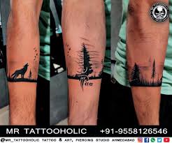 Wolf Tree Mapaa Momdad Armband Tattoo Bandtattoo Foresttattoo Treetattoo Mrtattooholic Art Arm Band Tattoo Band Tattoo Mom Dad Tattoos