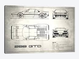 We put phil hill in it. Ferrari 288 Gto Vintage Silver Canvas Art Print By Mark Rogan Icanvas